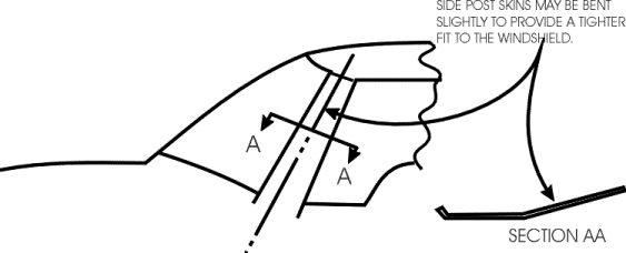 Side post shins may be bent slightly to provide a tighter fit to the windshield